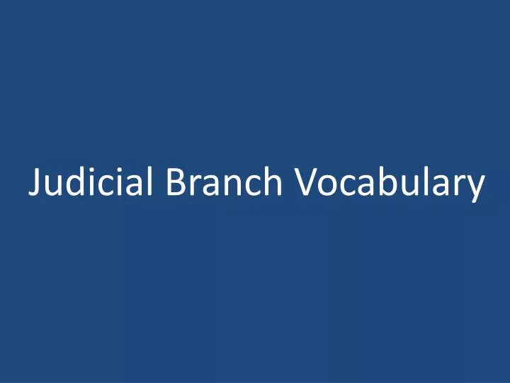 judicial branch vocabulary
