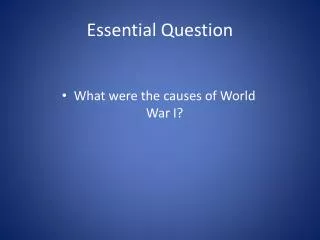 Essential Question