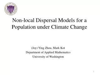 Non-local Dispersal Models for a Population under Climate Change