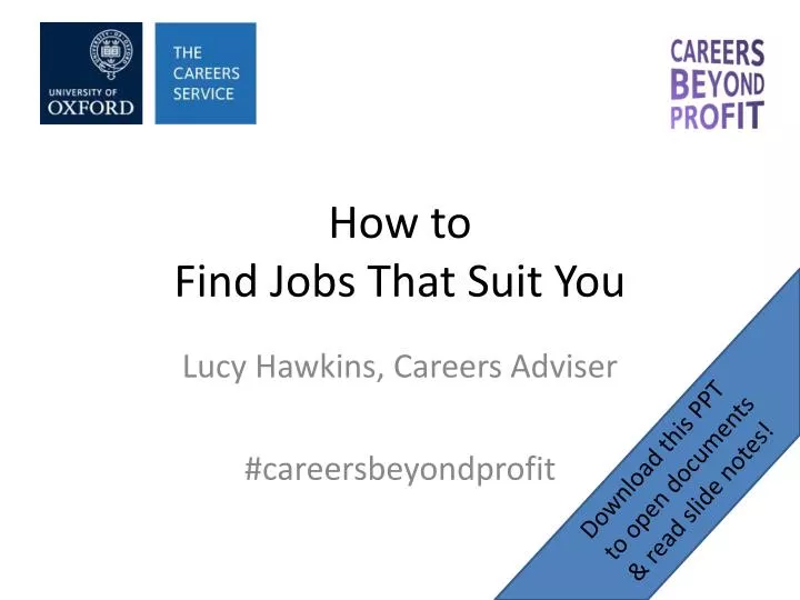 how to find jobs that suit you