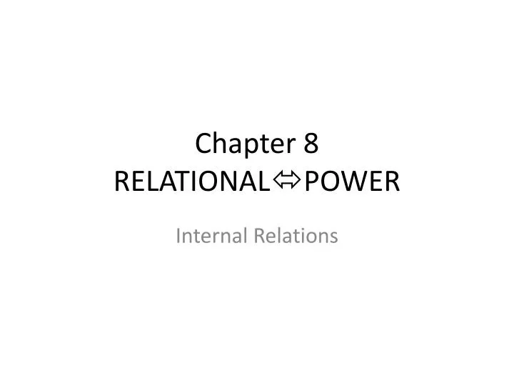 chapter 8 relational power