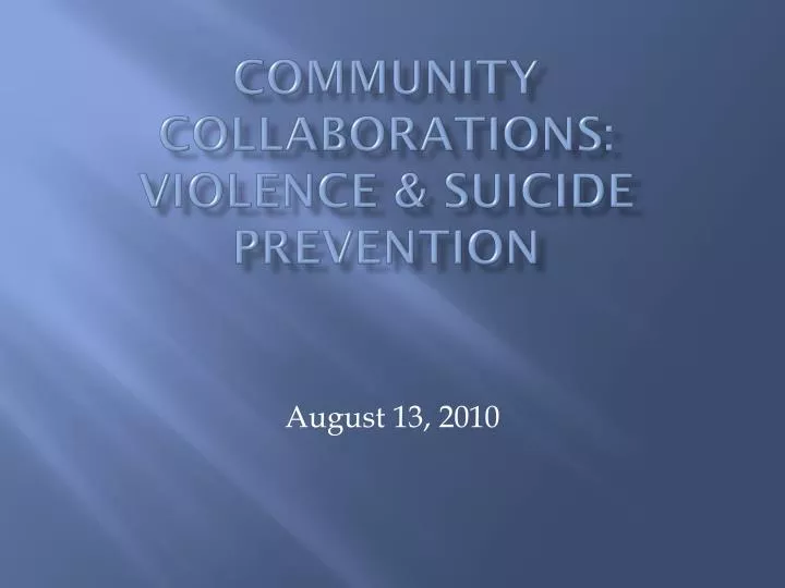 community collaborations violence suicide prevention