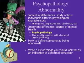 Psychopathology: Abnormality