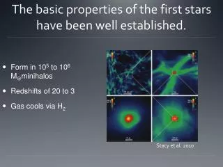 The basic properties of the first stars have been well established.