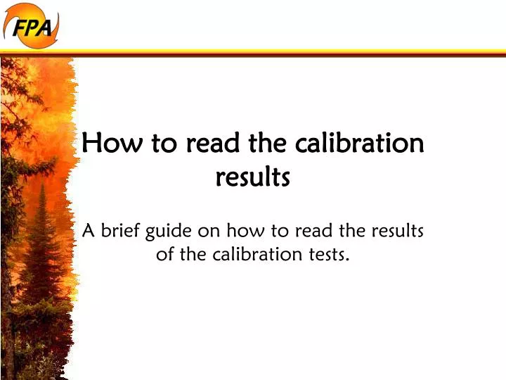 how to read the calibration results