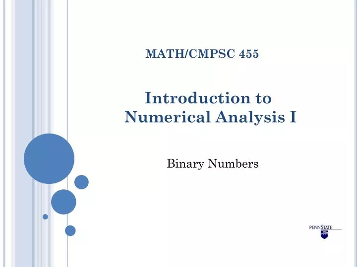introduction to numerical analysis i