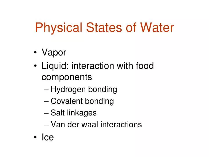 physical states of water