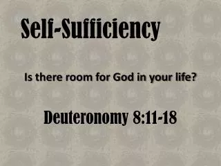 Self-Sufficiency