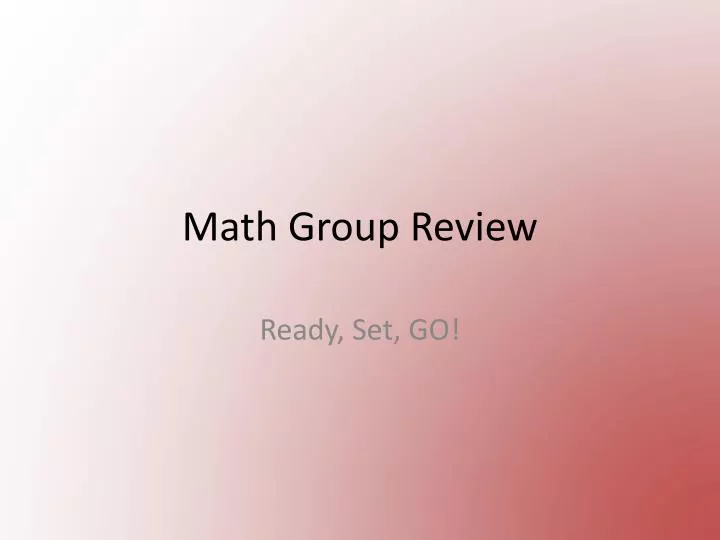 math group review
