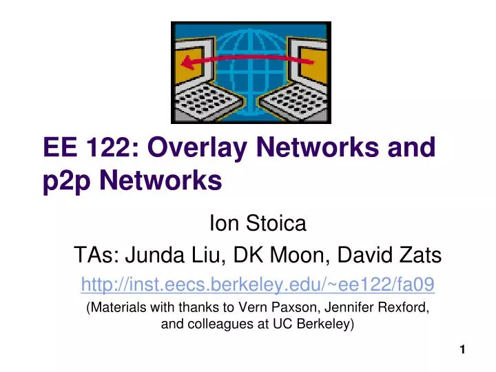 ee 122 overlay networks and p2p networks