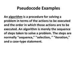 Pseudocode Examples