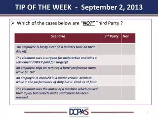 TIP OF THE WEEK - September 2, 2013
