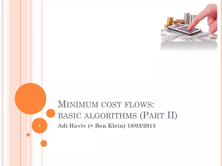 minimum cost flows basic algorithms part ii
