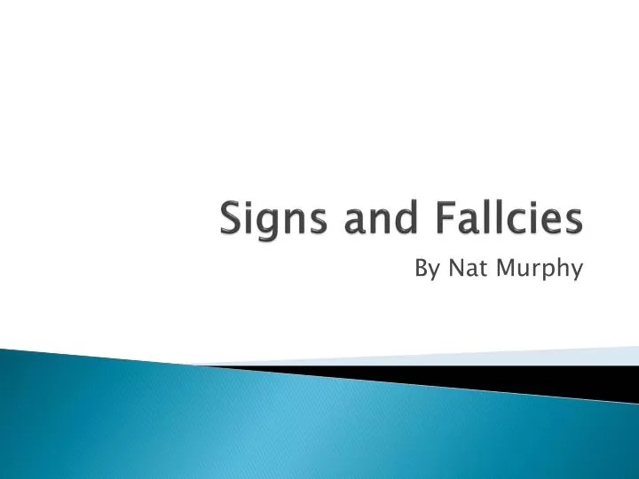signs and fallcies