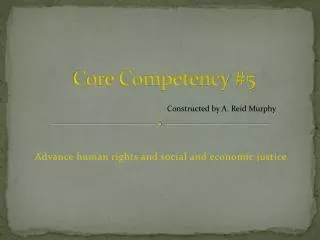 Core Competency #5