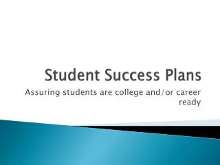Student Success Plans