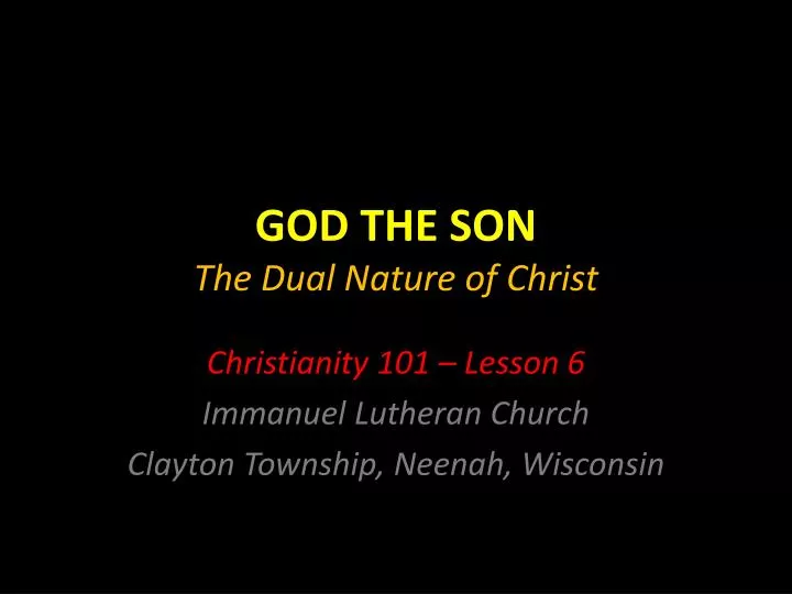 god the son the dual nature of christ