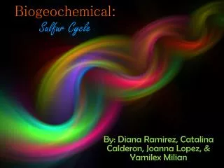 Biogeochemical: Sulfur Cycle
