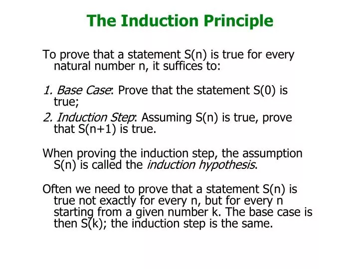 the induction principle