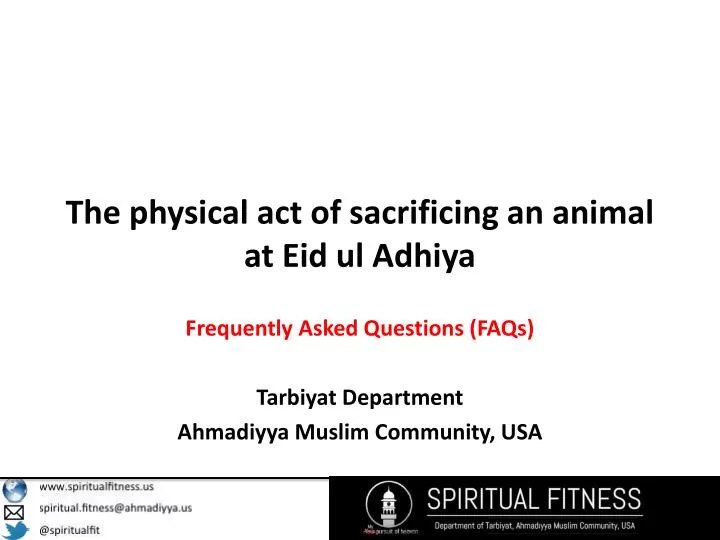 the physical act of sacrificing an animal at eid ul adhiya