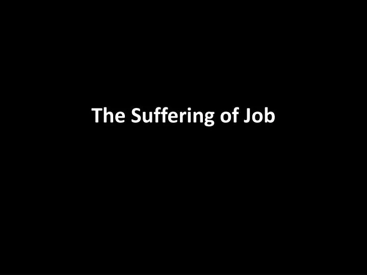 the suffering of job