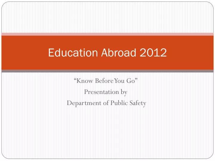 education abroad 2012