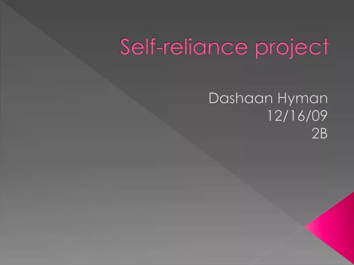 self reliance project