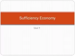 Sufficiency Economy