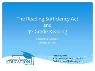 The Reading Sufficiency Act and 3 rd Grade Reading