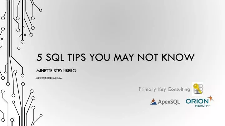 5 sql tips you may not know