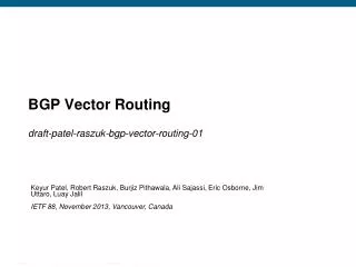 BGP Vector Routing