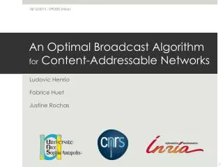 An Optimal Broadcast Algorithm for Content- Addressable Networks