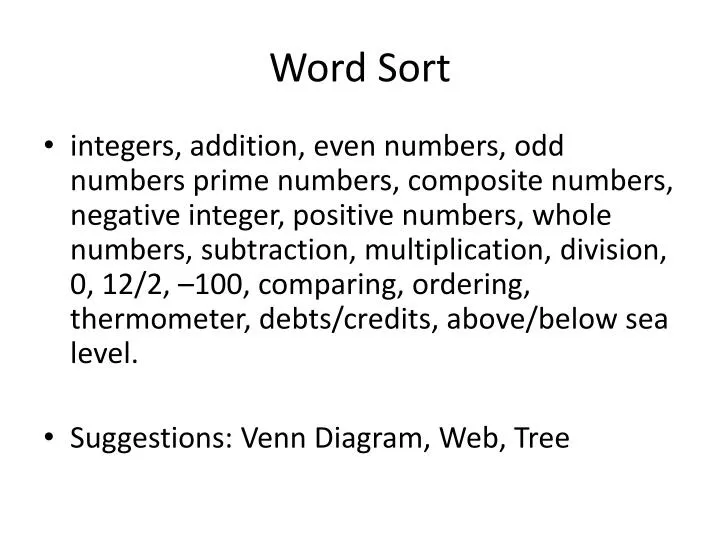 word sort