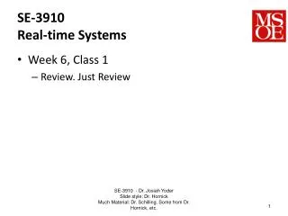 SE-3910 Real-time Systems