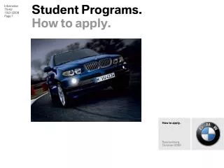 Student Programs. How to apply.