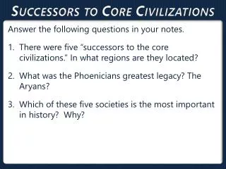 Successors to Core Civilizations
