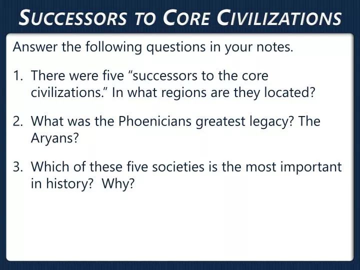 successors to core civilizations