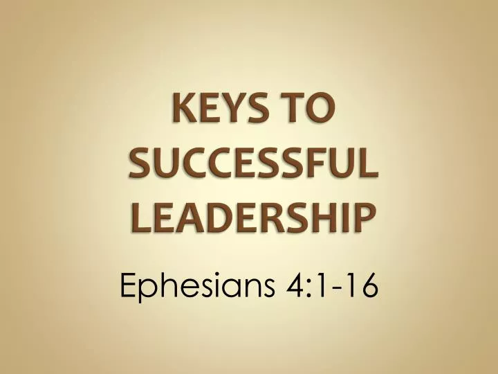 keys to successful leadership