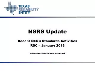 NSRS Update