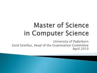 Master of Science in Computer Science