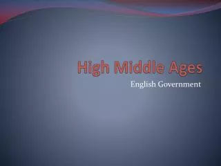 High Middle Ages