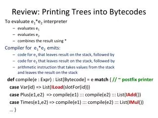 Review: Printing Trees into Bytecodes
