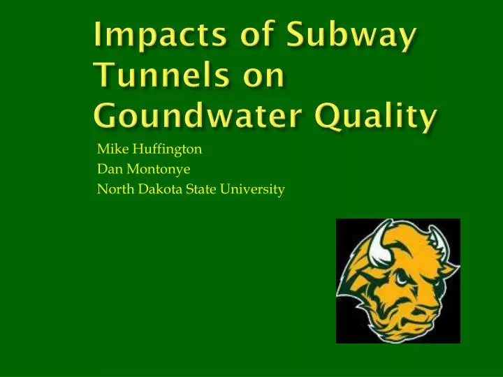 impacts of subway tunnels on goundwater quality