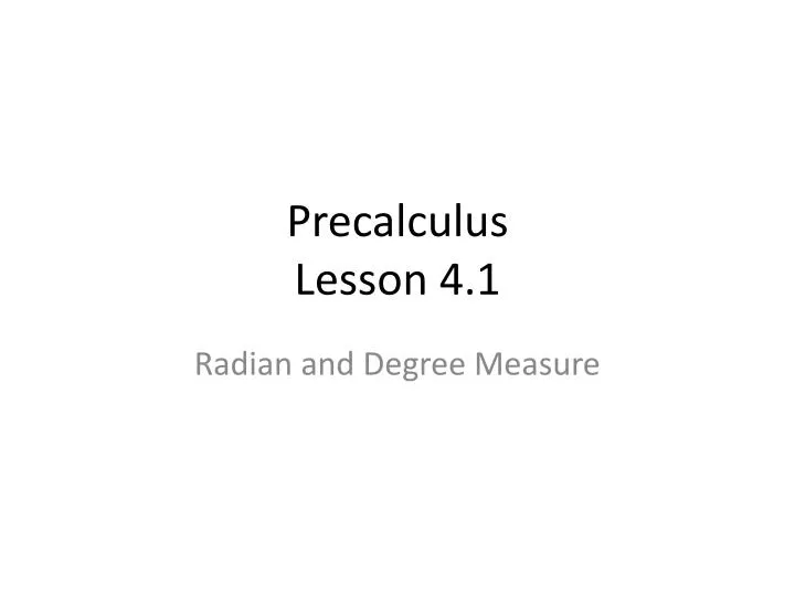 precalculus lesson 4 1