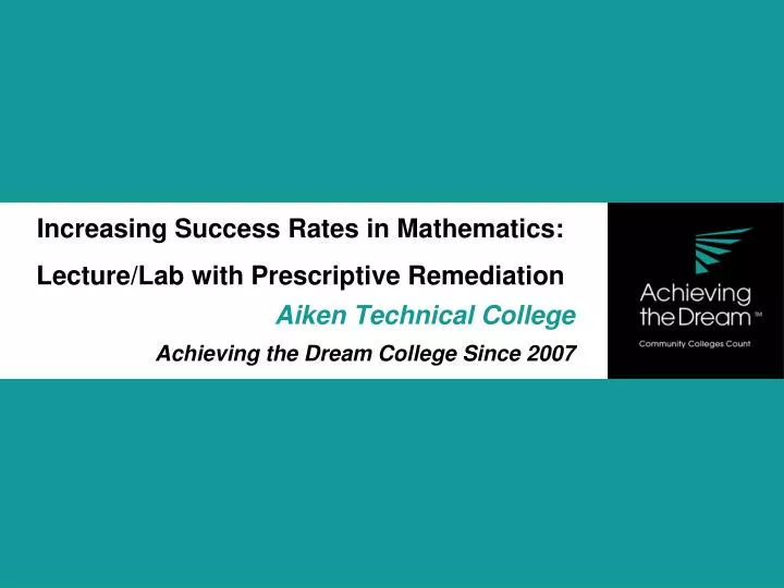 increasing success rates in mathematics lecture lab with prescriptive remediation