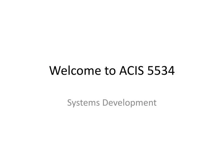 welcome to acis 5534
