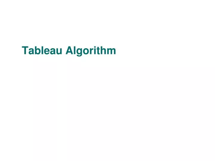tableau algorithm