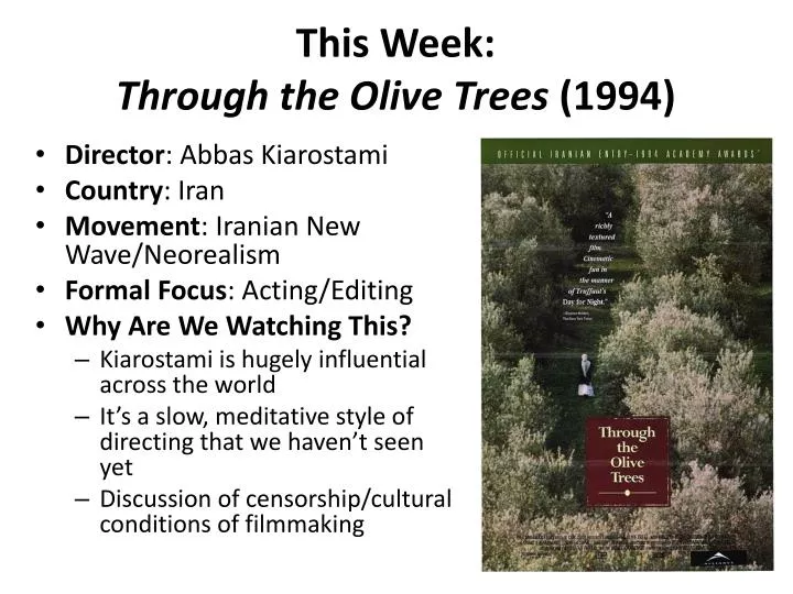 this week through the olive trees 1994