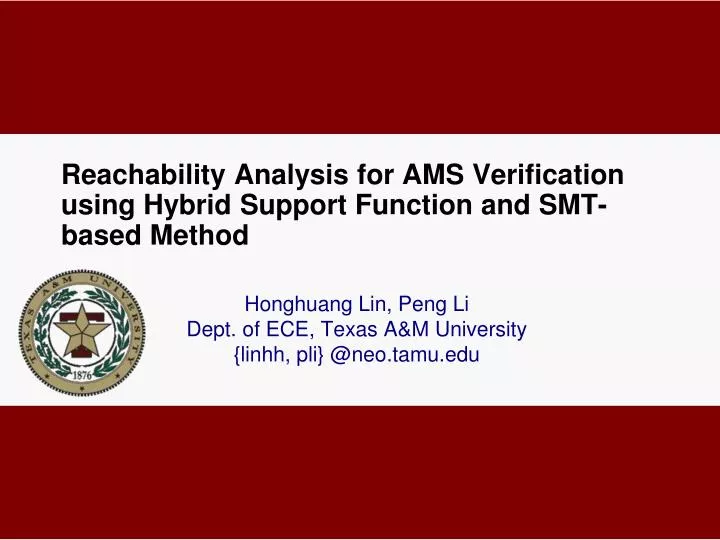 reachability analysis for ams verification using hybrid support function and smt based method