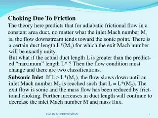 (c) Since L = 30 m is greater than L max , the duct must choke